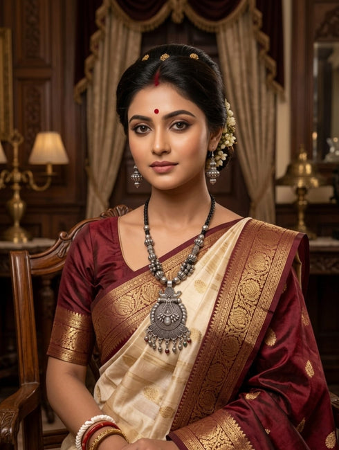 sliver necklaces & pendants for woman Rajashree.Shop