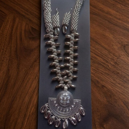 Buy Panash Silver Toned Oxidized Necklace