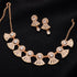 Zeneme Rose Gold Pated White AD Studded Jewellery Set Rajashree.Shop