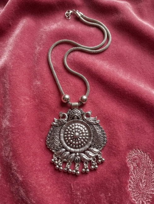 Sasitrends Traditional Oxidized German Silver Necklace For Women &Girls (silver) Rajashree.Shop