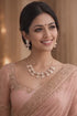 Zeneme Rose Gold Pated White AD Studded Jewellery Set